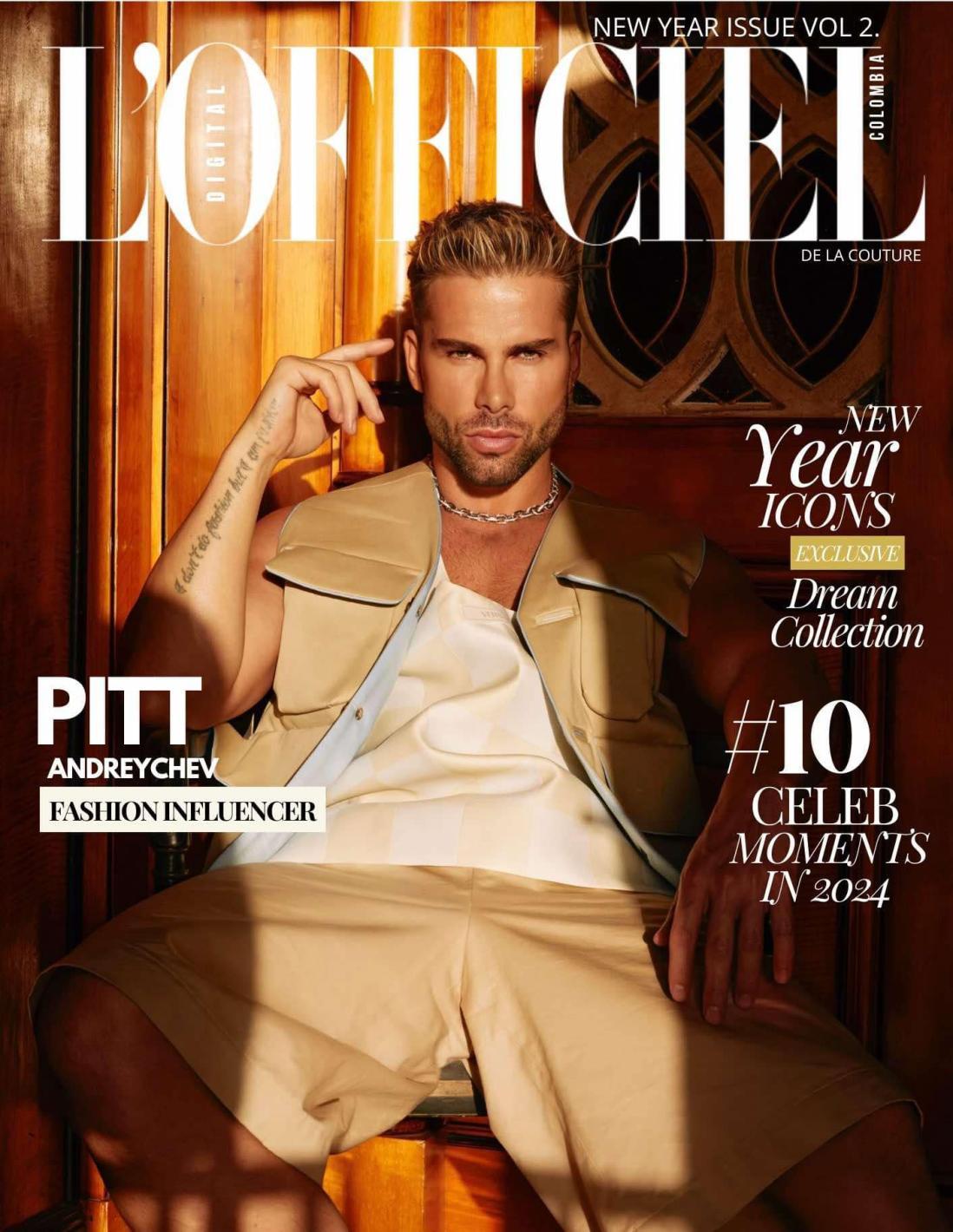 Versace, Pitt и новият брой на L’Officiel  Colоmbia!