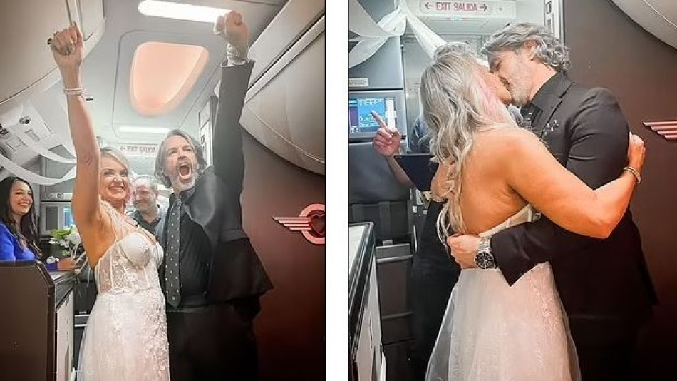 Не е за вярване къде се венчаха тези младоженци, след като полетът им пропадна ВИДЕО