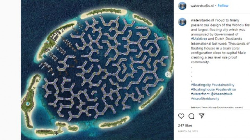 Строят „плаващ град” на Малдивите поради покачване на морското равнище